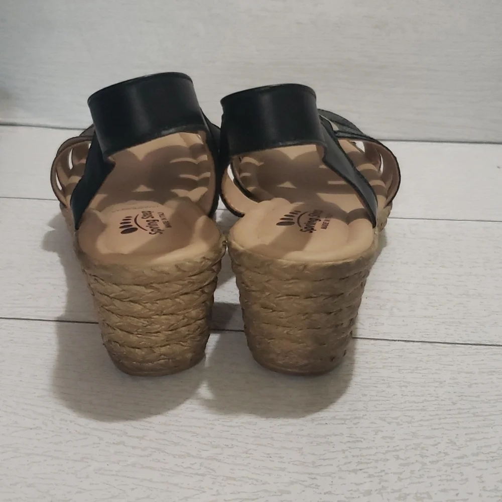 Spring Steps 38 sling back open toe wedges espadrilles